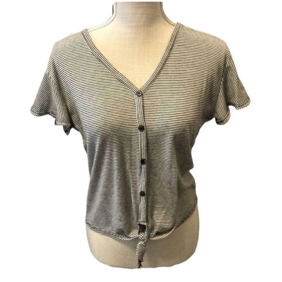 Navy & White striped top small - Picture 1 of 5